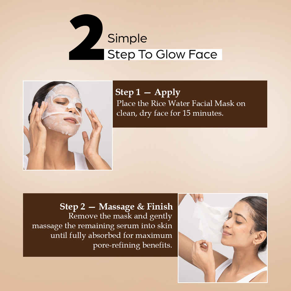 Sanfe Rice Water Facial Mask Korean Sheet Mask For Brightening & Hydrating Skin