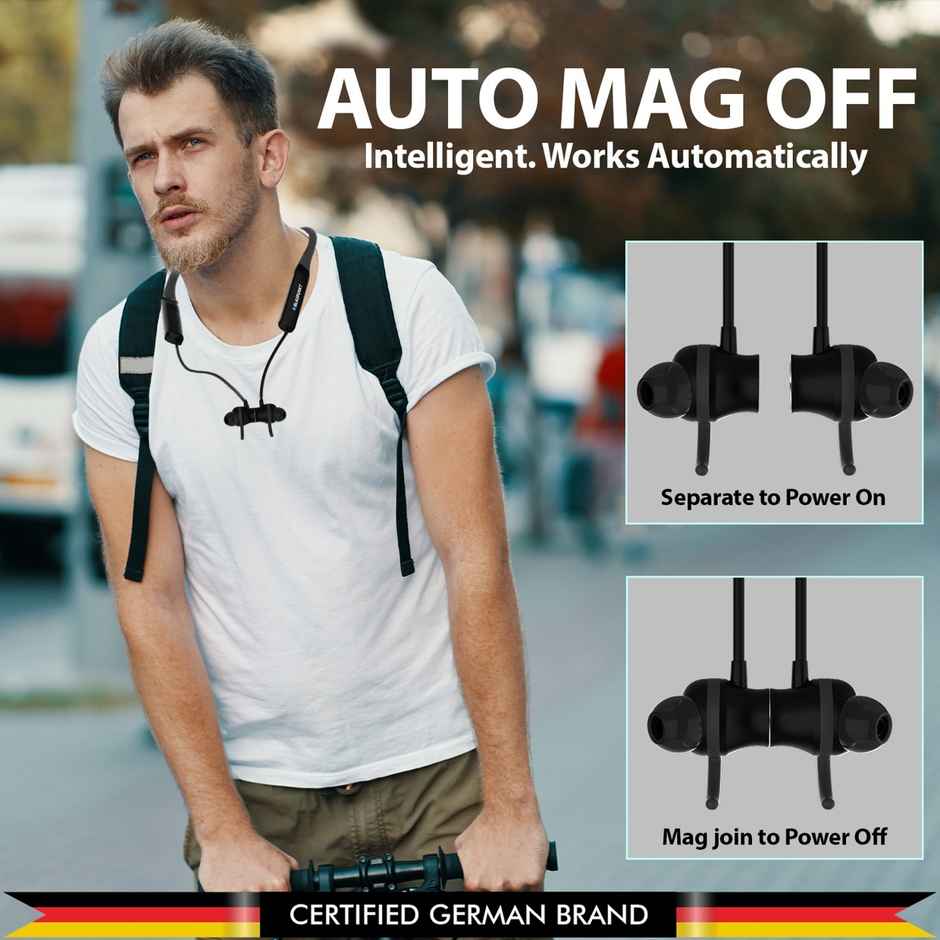 Blaupunkt Be120 Touch Wireless Neckband With Multi-Touch Control,40H Playtime (Black, In The Ear)