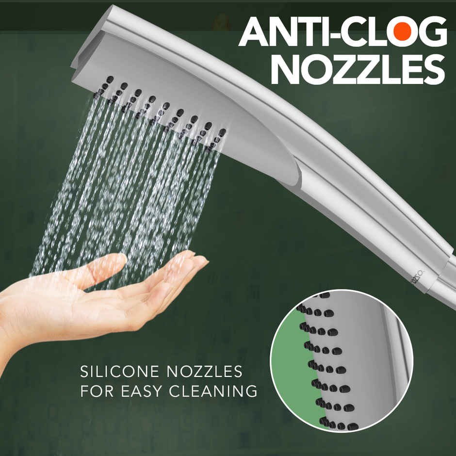 Lorazzo Spatular Hand Shower Set with 1.5 Meter Hose Pipe | SS 304) and Wall Hook