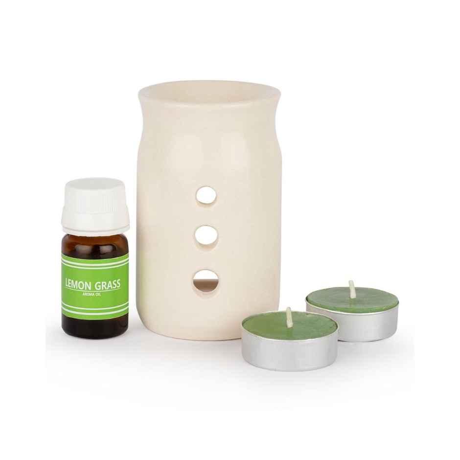 Aromatherapy Gift Set | Ceramic diffuser | aroma oil | tealight candles | Auradecor