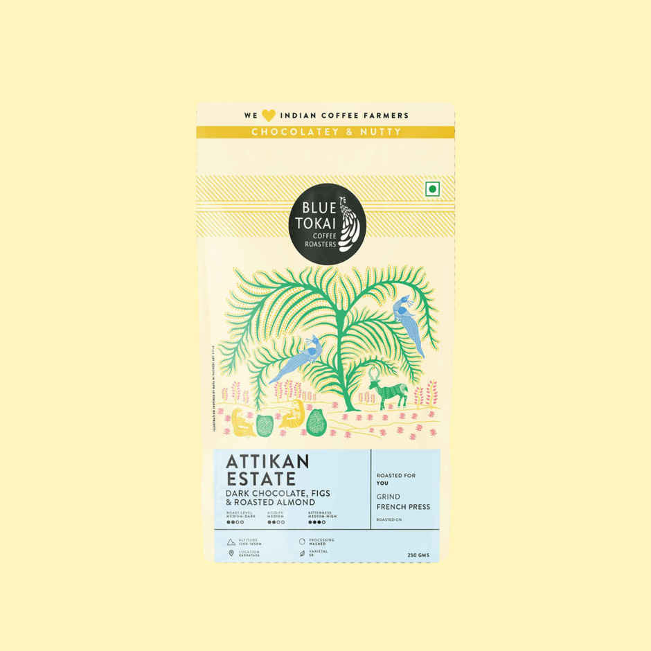 Blue Tokai Coffee Roasters Attikan Estate Medium Roast Ground Coffee