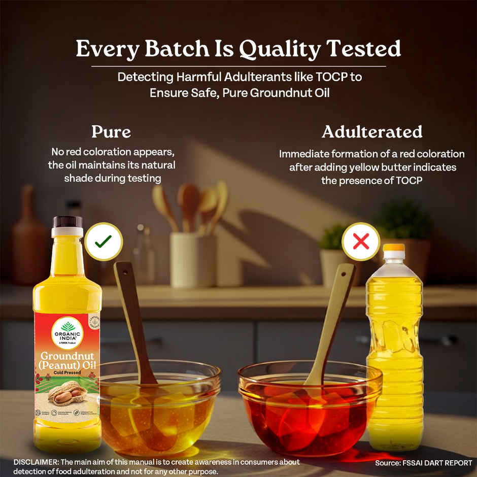 A TATA Product - Organic India Groundnut (Peanut) Oil | Cold Pressed Unrefined Oil