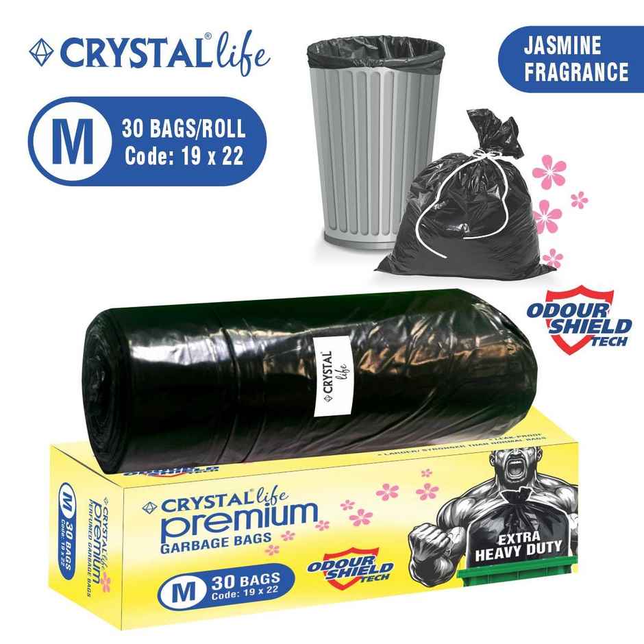 Crystal Life Premium Garbage Bag Medium Black