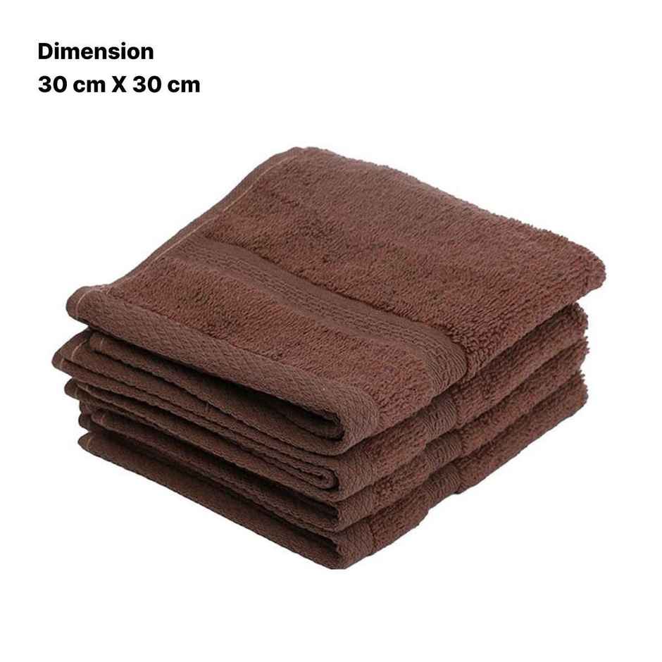 Bianca Face Towel Soft Brown | 380 GSM Set of 4 - 12 x 12 in