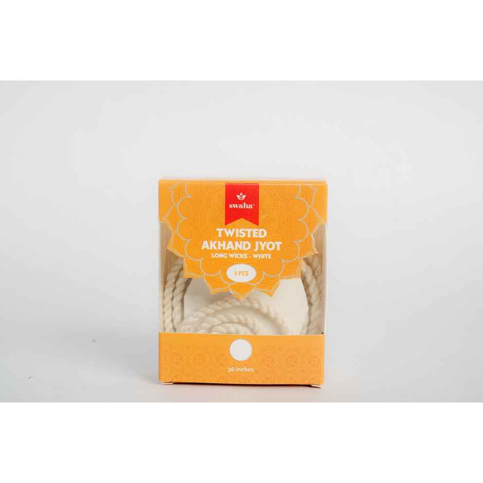 Swaha Akhand Jyot Long Wicks White 36 Inches