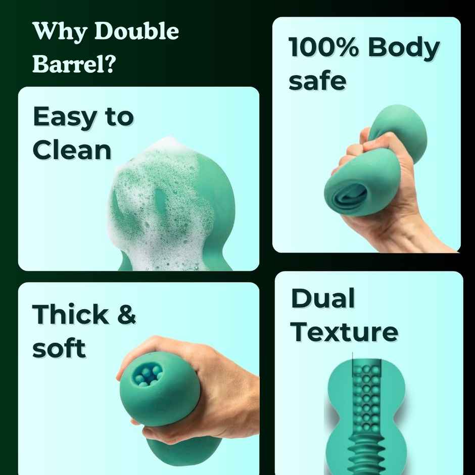 BoldEdge Double Barrel Men Stroker Personal Massager and Water-based Strawberry Lubricant Combo