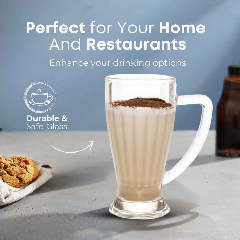 Stylo Falooda/Beer/Juice/Milkshake Mug | Set of 2 | 355 ml Each | Yera Glassware