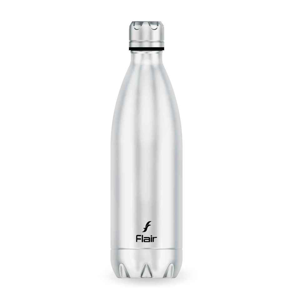 Flair Thermosteel Triumph 500Ml Insulated Bottle Silver & Black, Keeps Drinks Hot For 12 Hours