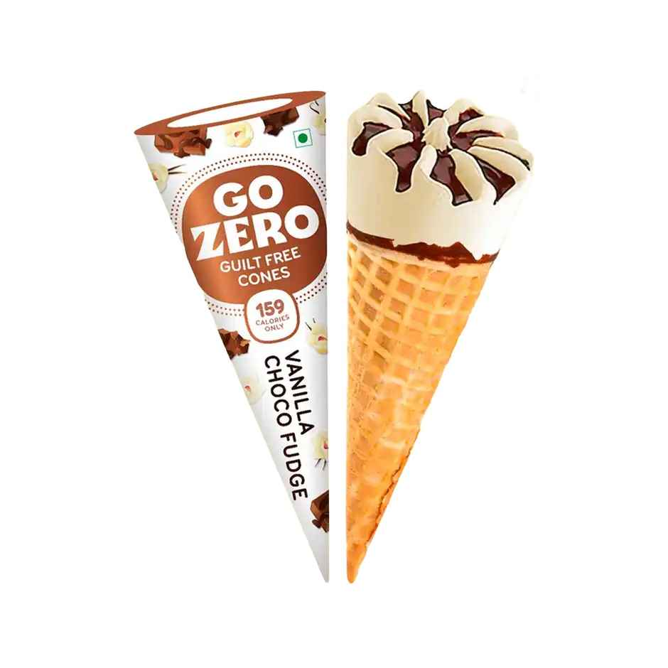 Go Zero Vanilla Choco Fudge Guilt Free Ice Cream Cone Combo
