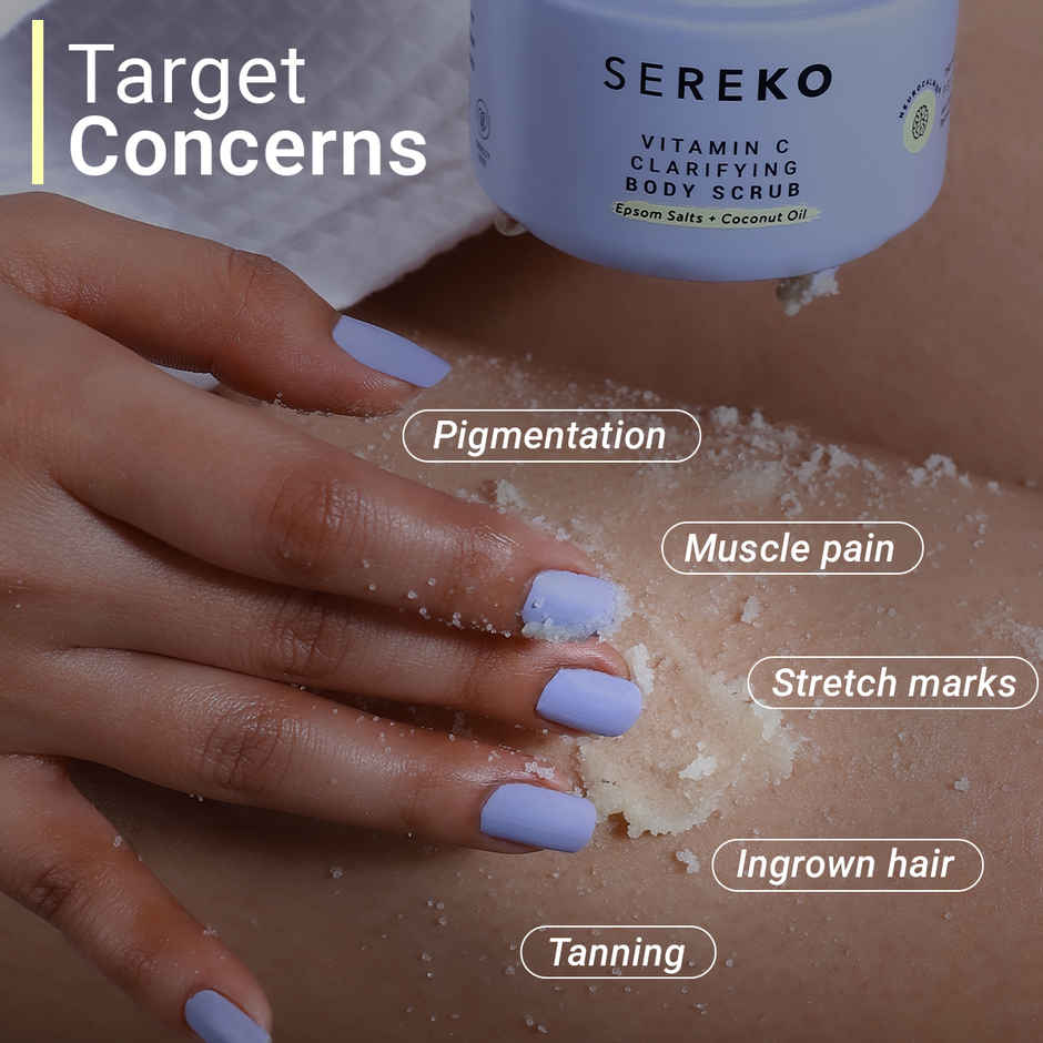 SEREKO Body Scrub for Detan & Smoother Skin | With Vitamin C, Epsom Salt & Coconut Oil