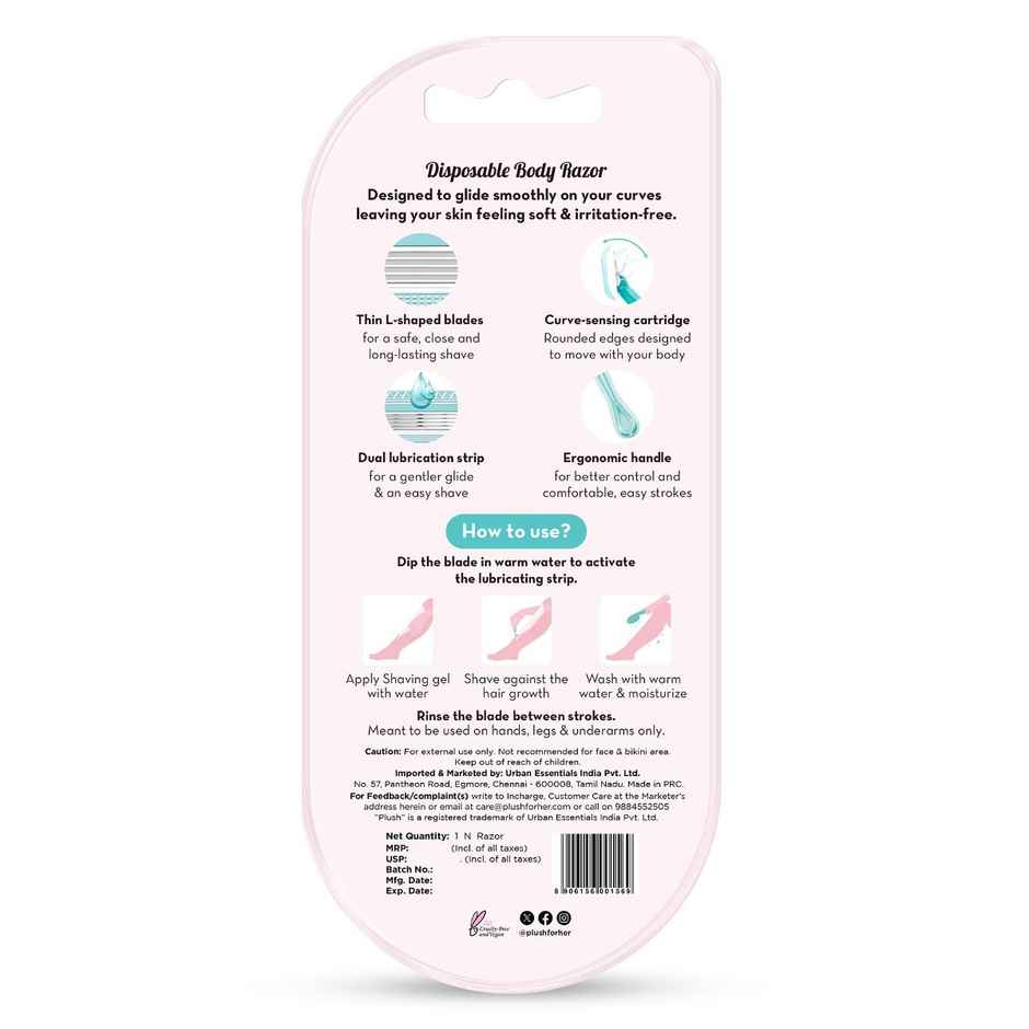 Plush Disposable 4-Blade Body Razor For Women