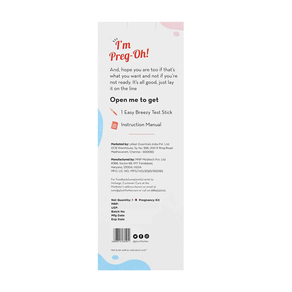 Plush Preg-Oh! Midstream Pregnancy Test Kit Rapid One Step Home Test 99% Accuracy Combo