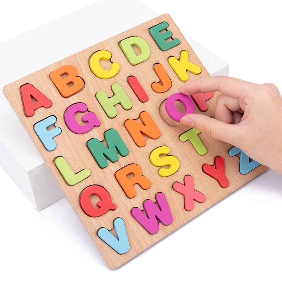Fablue Wooden Puzzle Toddlers Toy For Kids - Alphabets - Educational Learning Puzzle Toy for Kids