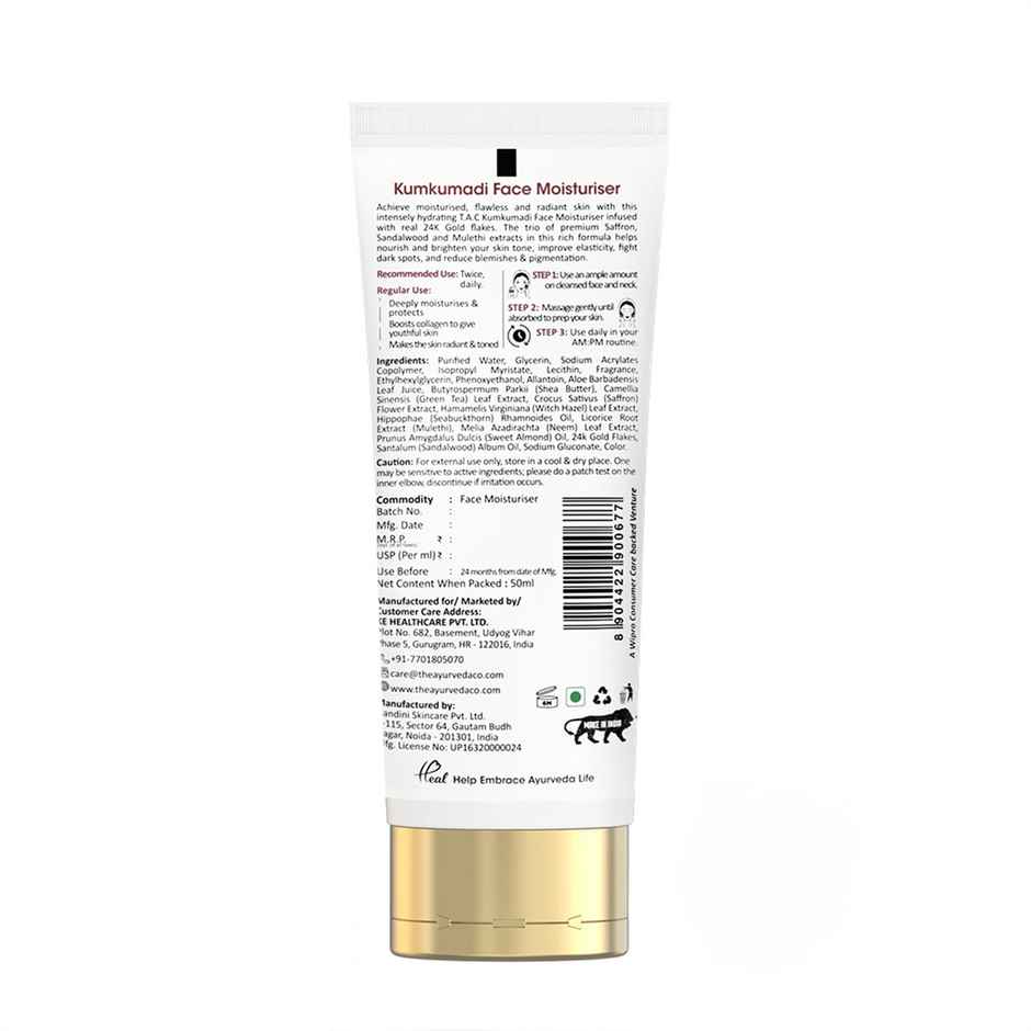 TAC Kumkumadi Face Moisturiser With 24K for Dullness & Pigmentation All Skin Types