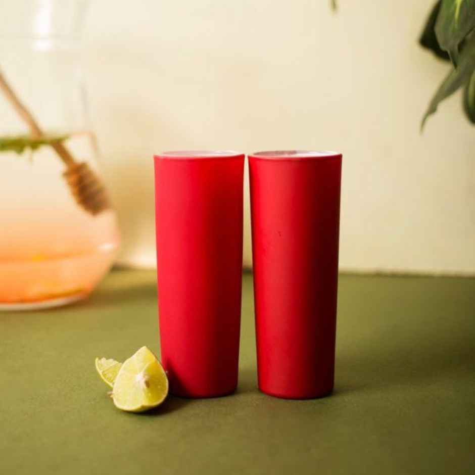 Bright Red Tequila Shot Glasses | Set of 2 | Bar Box