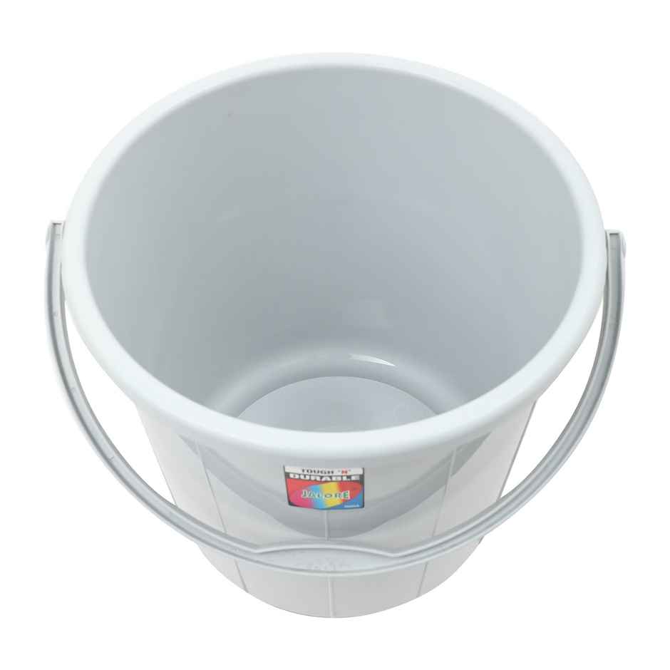 Jalore 16 L Opaque Plastic Bucket With Plastic Handle | Grey |16 L