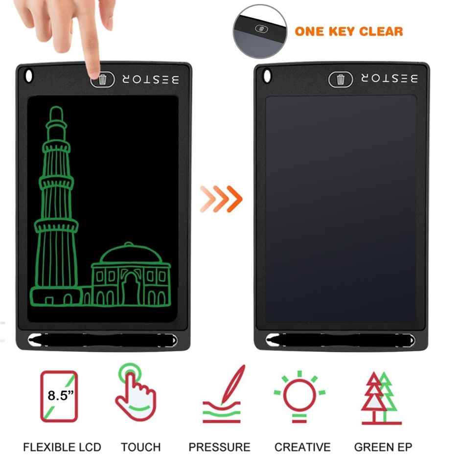 Bestor LCD Writing Tablet Kids Toys - 8.5 Inch Learning Drawing Board Toys for 3 4 5 6 7 8 Year Old Boys Girls Birthday Gifts, Toddler Educational Pad, Notepad/E-Writer - Black