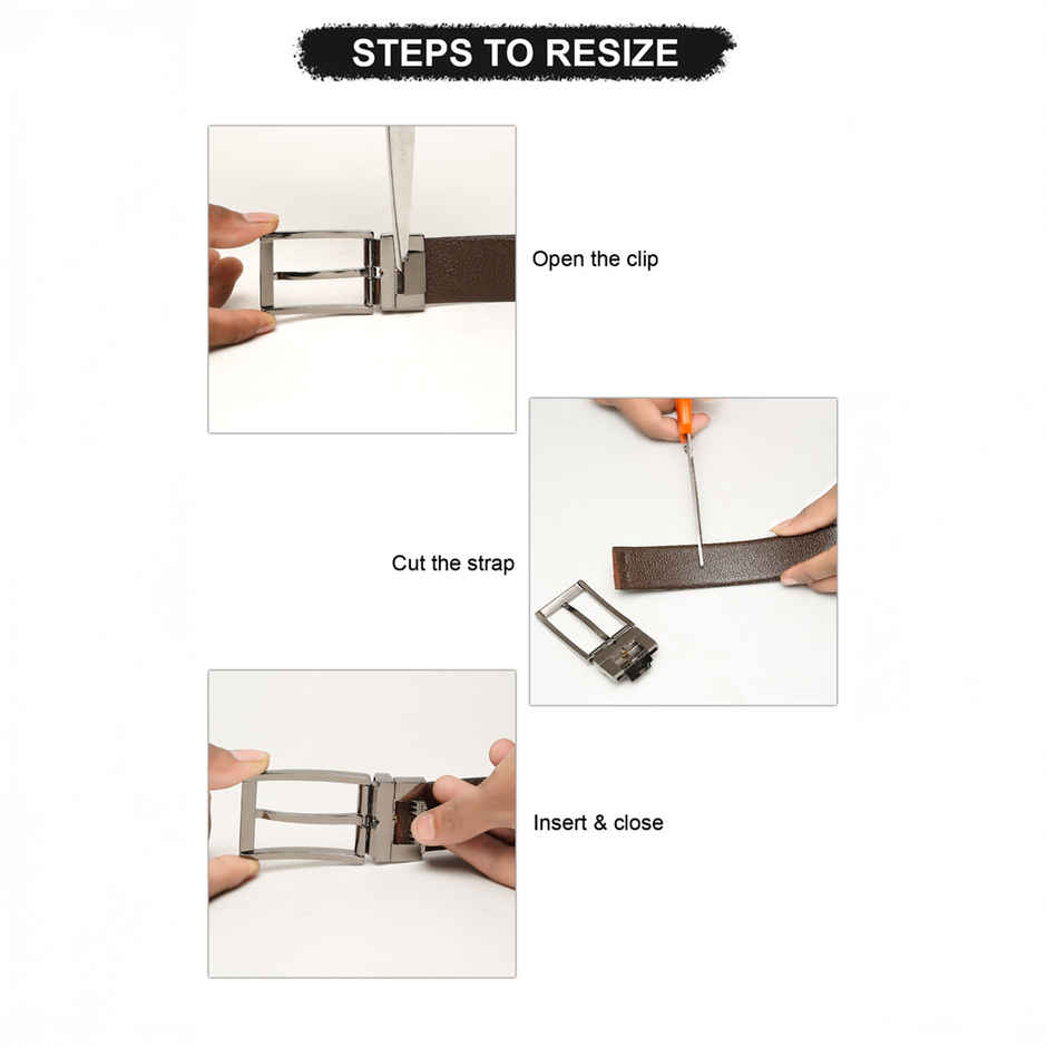 Teakwood Men's Leathers Belt | Black and Brown - 40 in