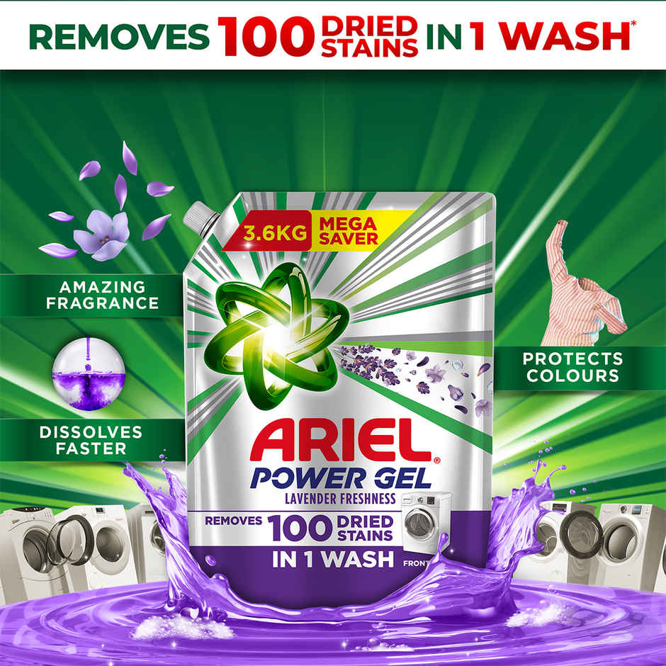 Ariel Lavender Power Gel Liquid Detergent for Front load washing machine