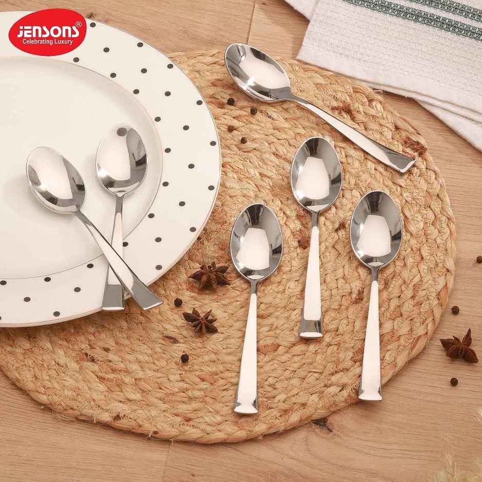 Jensons Flow Dessert Spoon Set of 6 | 17 cm