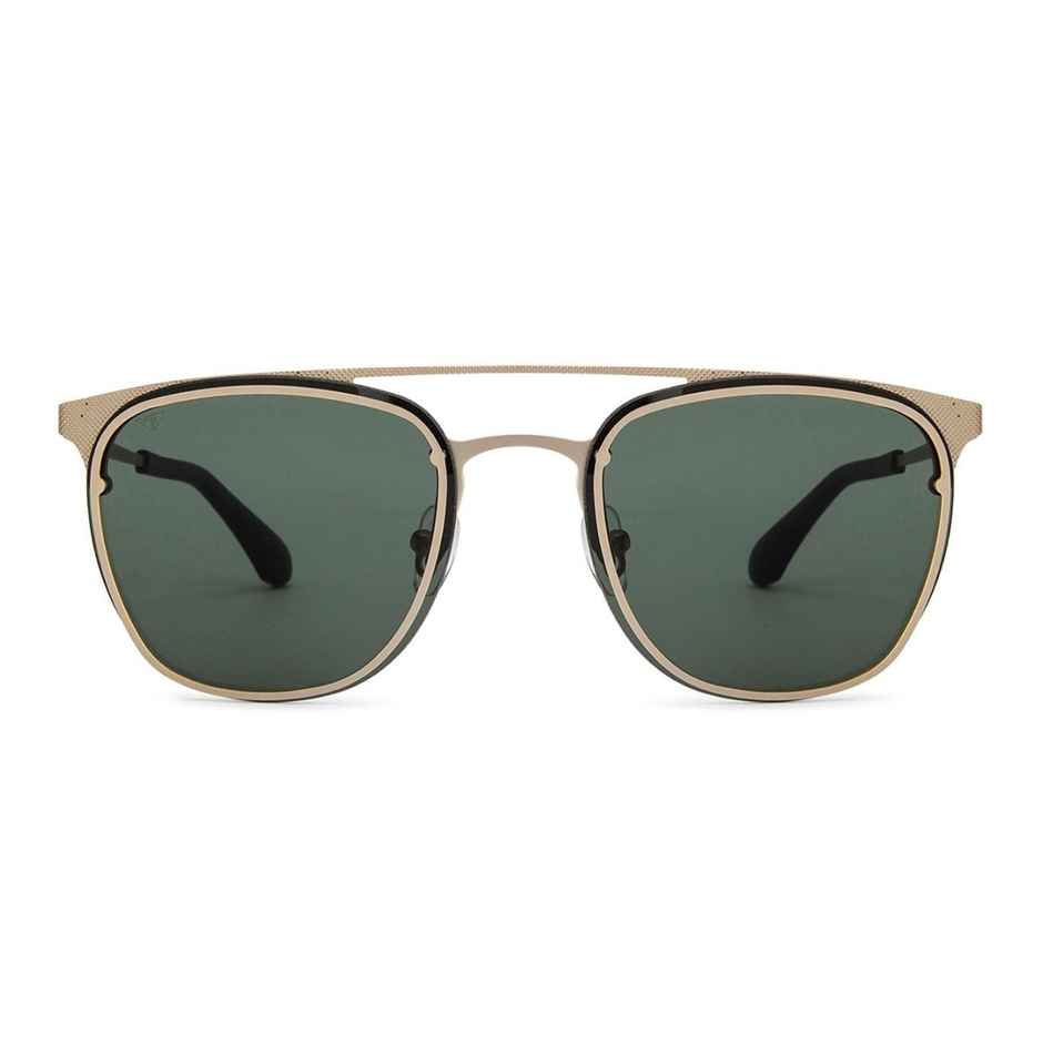 Vincent Chase By Lenskart Unisex Solid Metal Square Sunglasses | Golden and Green - S