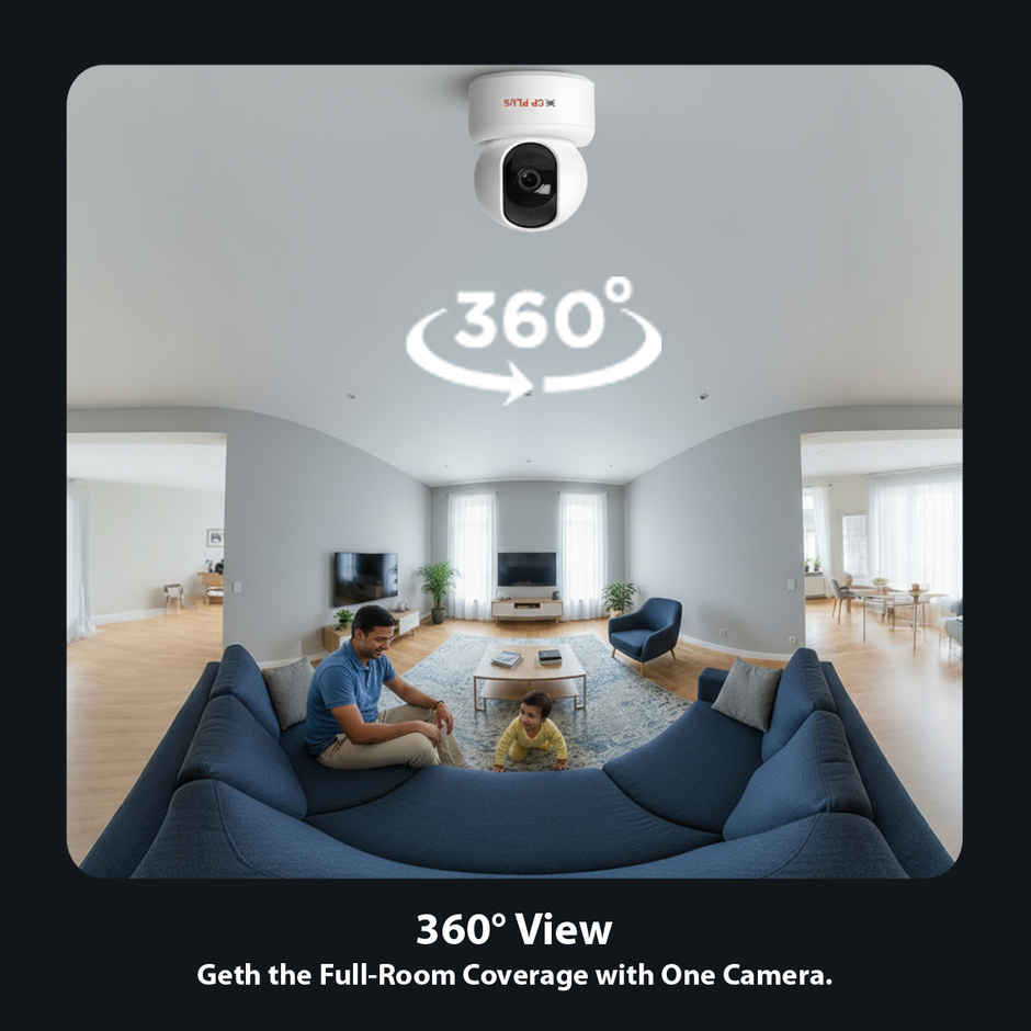 CP PLUS E35Q 3MP Resolution Smart Wi-Fi CCTV Camera with CTC Cyber Secure Tech & Cloud Storage