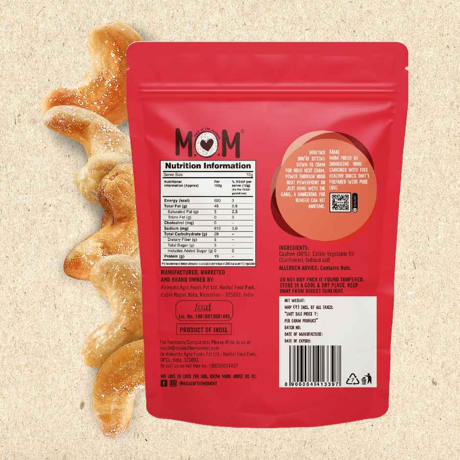 MOM Roasted & Salted Cashews | Crunchy & Nutty