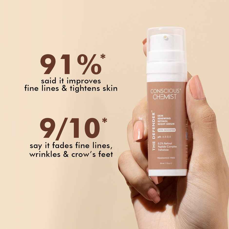 Conscious Chemist Multi Peptide & 0.2% Retinol Anti Aging Serum | Reduces Fine Lines, Wrinkles