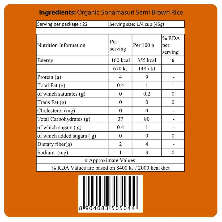 24 Mantra Organic Sonamasuri Semi Brown Rice