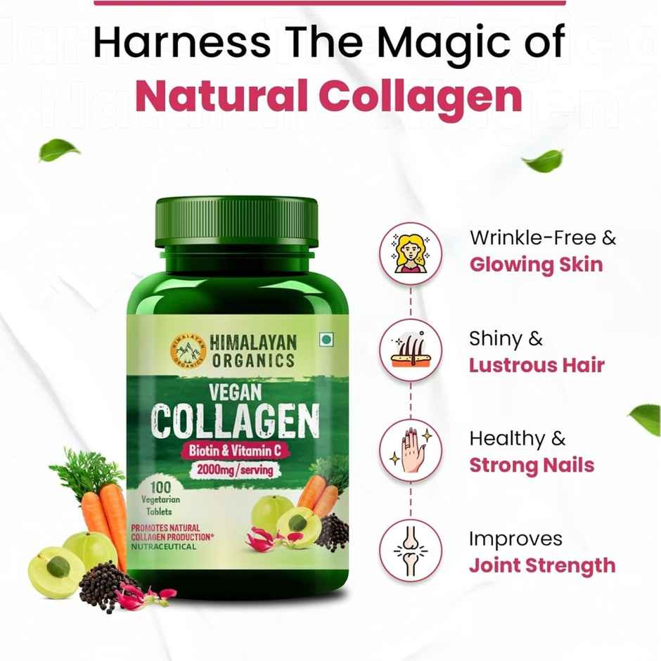 Himalayan Organics VEGan Collagen 2000Mg 100 VEG Tablets
