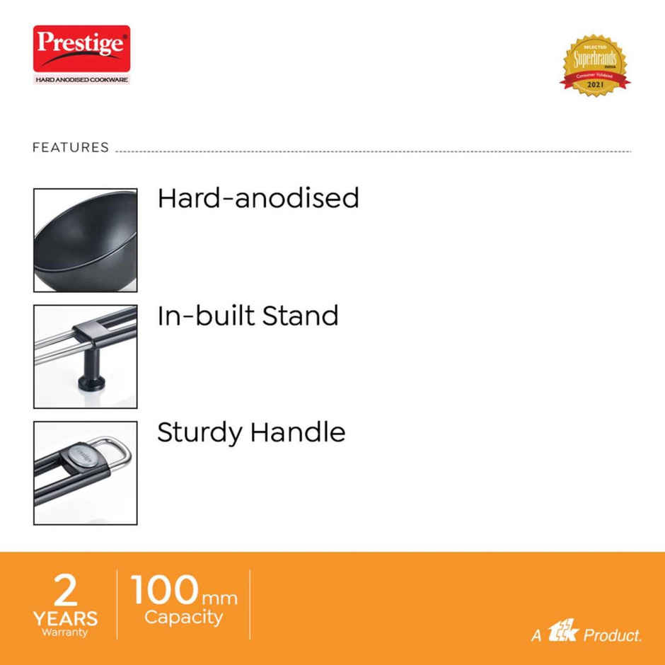 Prestige Hard Anodised Cookware Tadka Pan, 10Cm (Black)