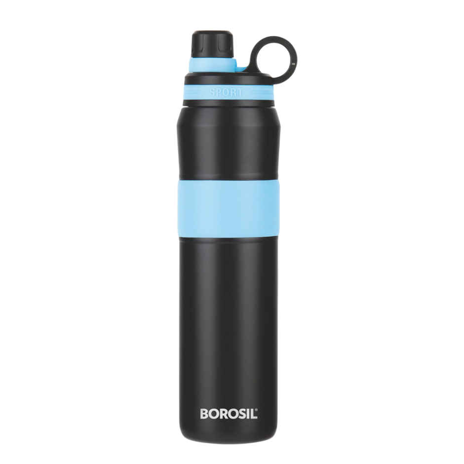 Borosil Hydra Thirst Burst Arctic Bottle | Stainless Steel Vacuum Insulated | Blue | 800 ml
