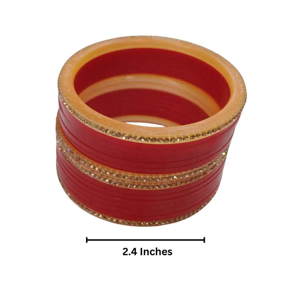 Traditional Red Bangles | Pack Of 12 | Size 2.4 | Gullak