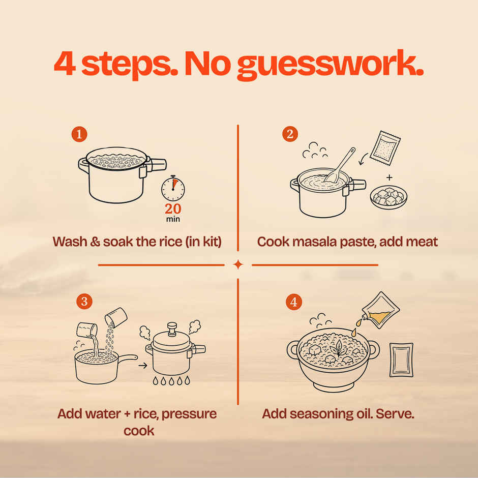 Cookd Wedding Bhai Biryani Kit - Ready to Cook | Long Grain
