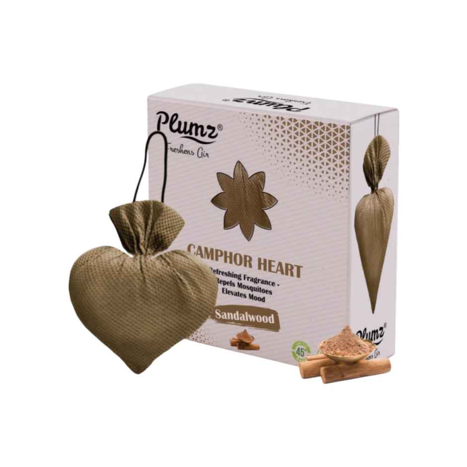 Plumz ZepPure Sandal Camphor Heart Room Freshener Combo