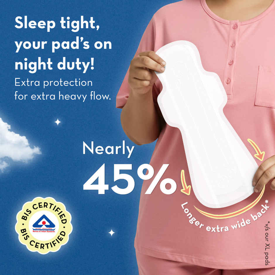 Plush Overnight XXXL Sanitary Pads | Pack of 10 | All Night Pads