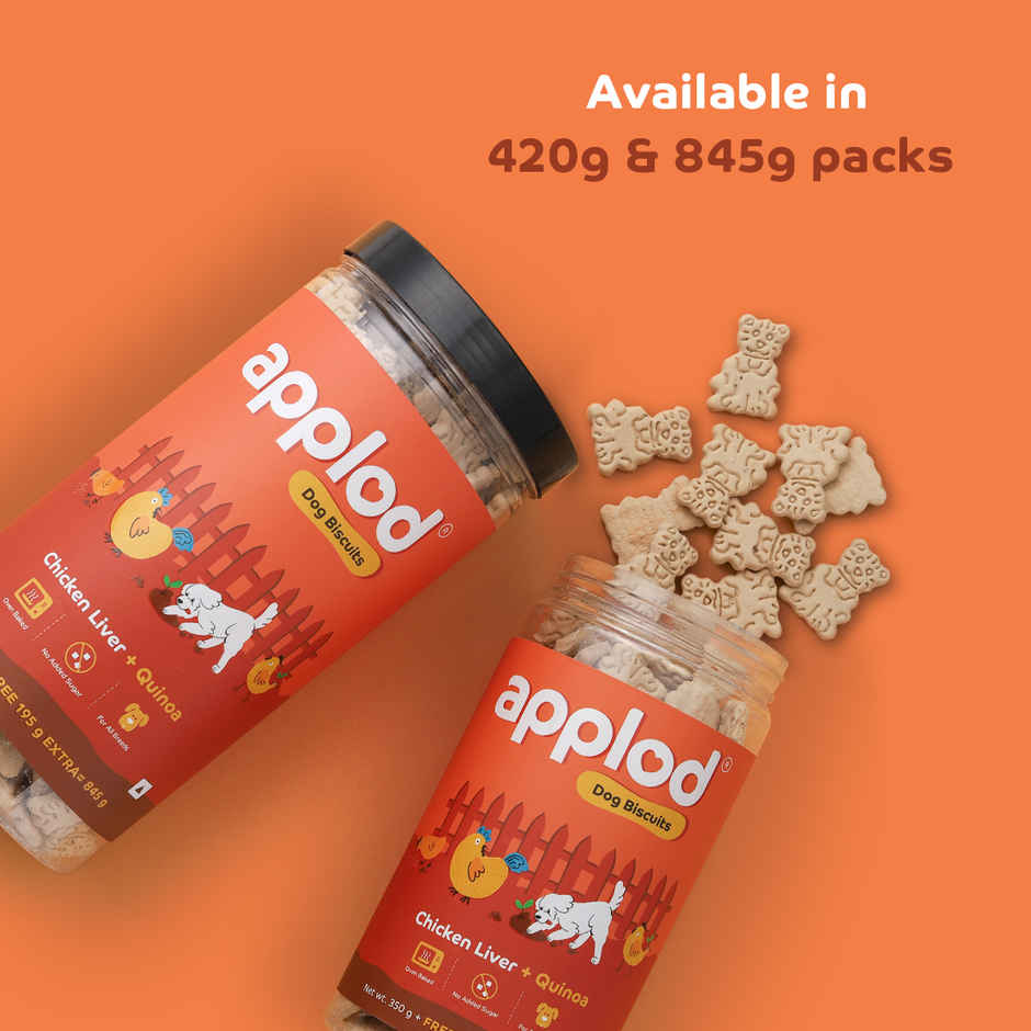 Applod Real Chicken Liver & Quinoa Dog Biscuit | For Puppy & Adult Dogs | Best Training Dog Treat