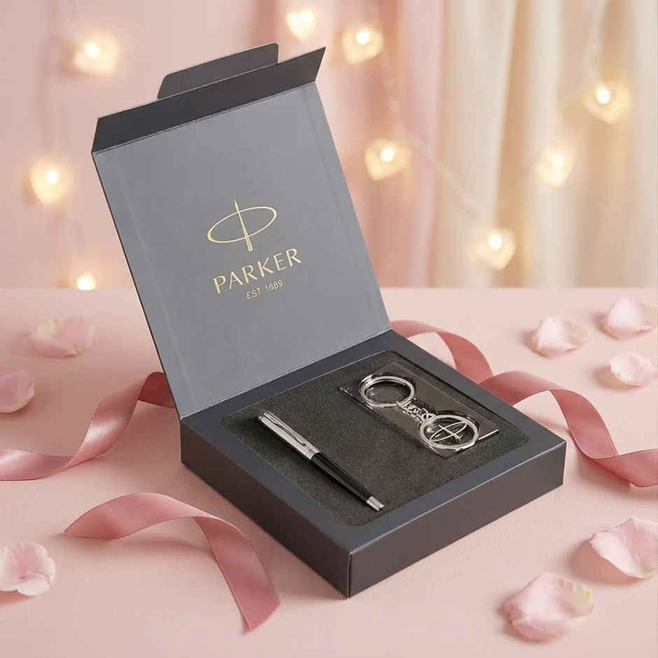 Parker Vector Metallix Fountain Pen & Keychain | Gift Set
