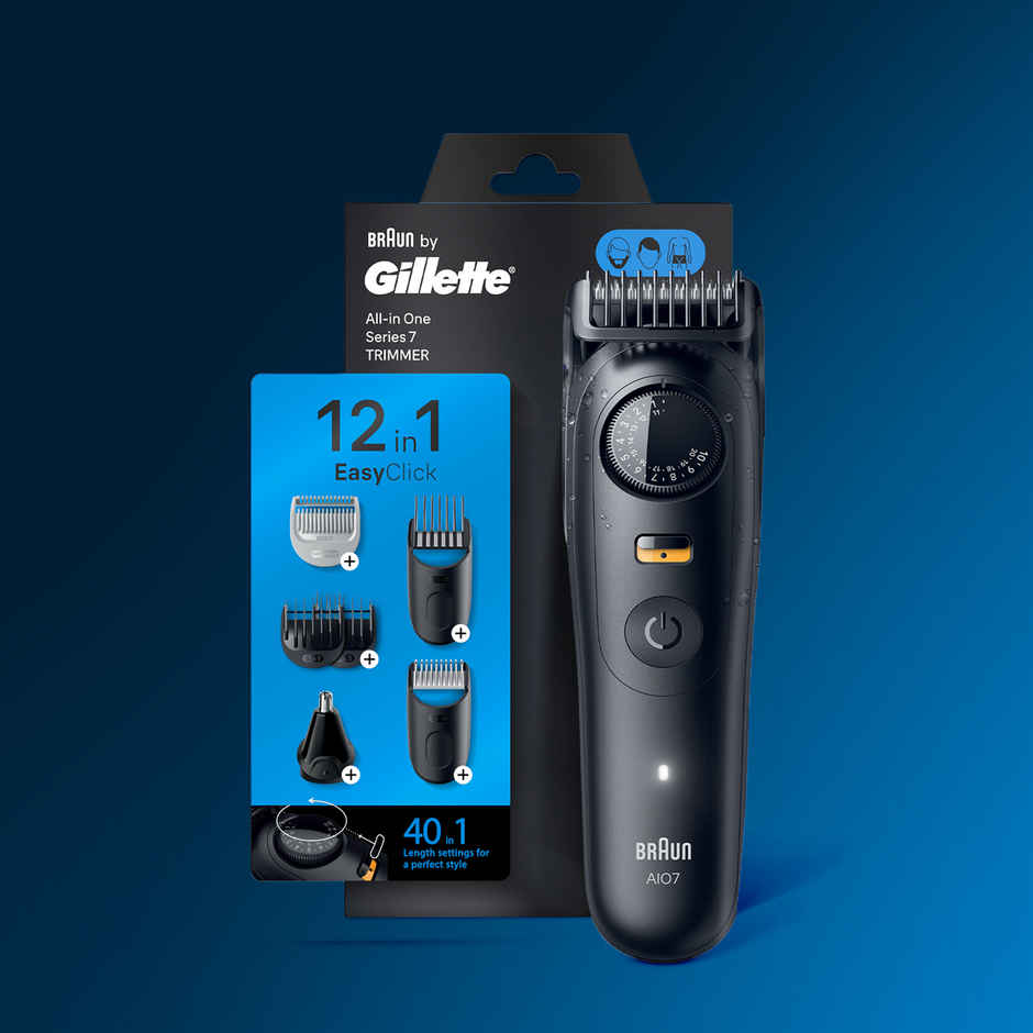 Braun by Gillette Series 7 AIO Trimmer,12 Attachments + 40 length setting