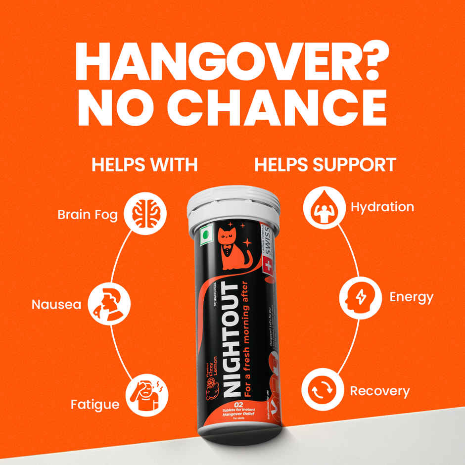 Fast&Up Nightout Instant Hangover Relief Drink |Fizzy Lemon Flavour