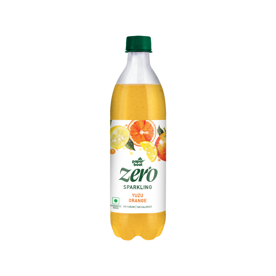 Paper Boat Zero Sugar Yuzu Orange Sparkling Water | Sugar Free Cold Drink