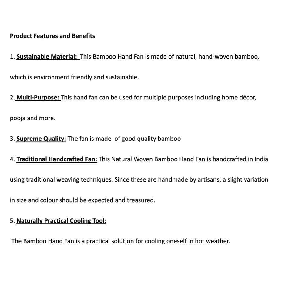 Bamboo Fan Multicoloured