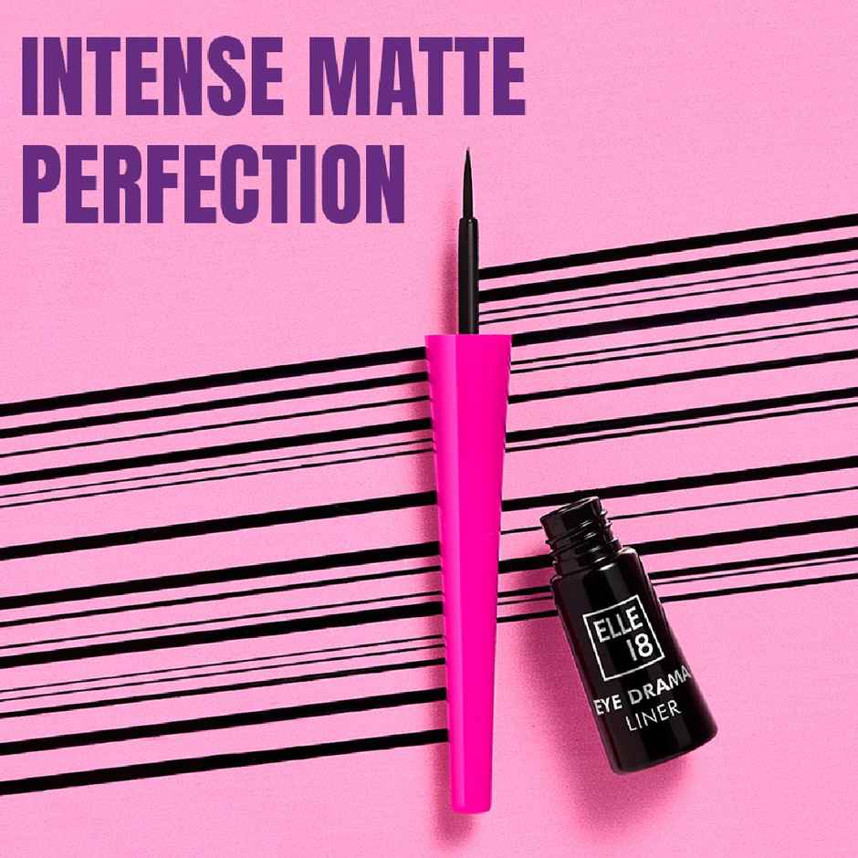 Elle 18 Eyedrama Liner, Long Lasting , Water and Smudge Proof, Black