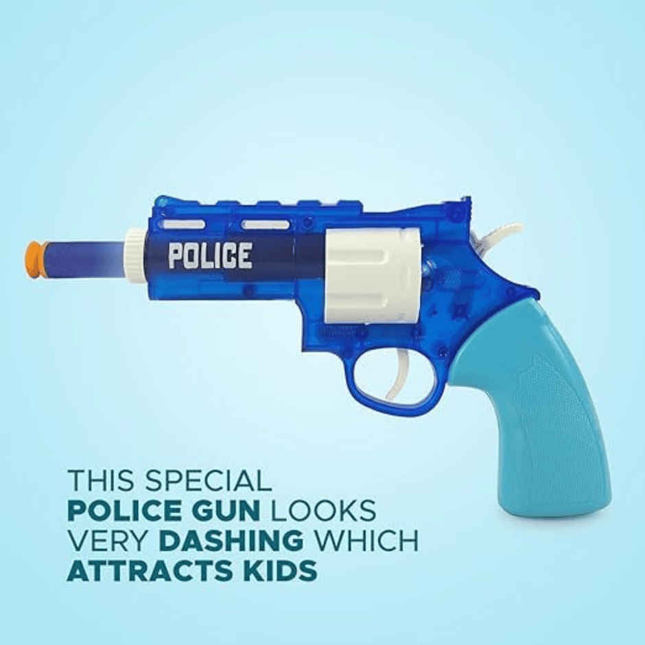 Toytales Police Revolver Toy Gun | Soft Foam Dart Bullets | Shooting Toys For Boys | Kids Gift