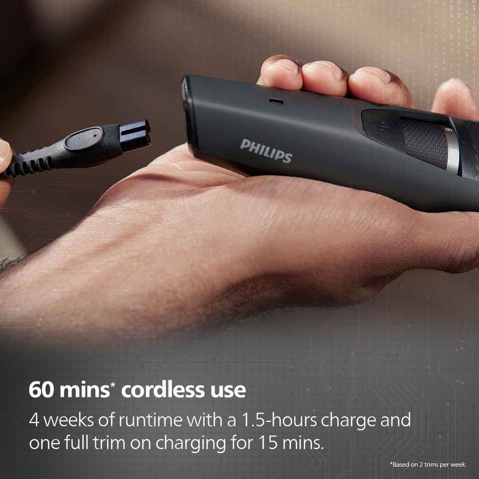 Philips Cordless Beard Trimmer for Men with Lift & Trim Technology|10 Length Setting|BT3302/15