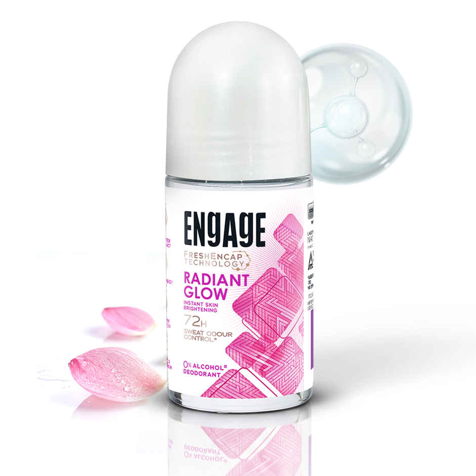 Engage Radiant Glow Underarm Roll-On Women | Instant Skin Brightening | 72hr Protection