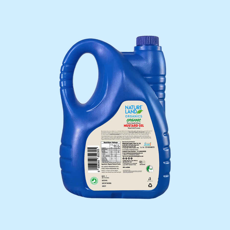 Natureland Organics Mustard (Sarson) Cold Pressed Oil | Kacchi Ghani