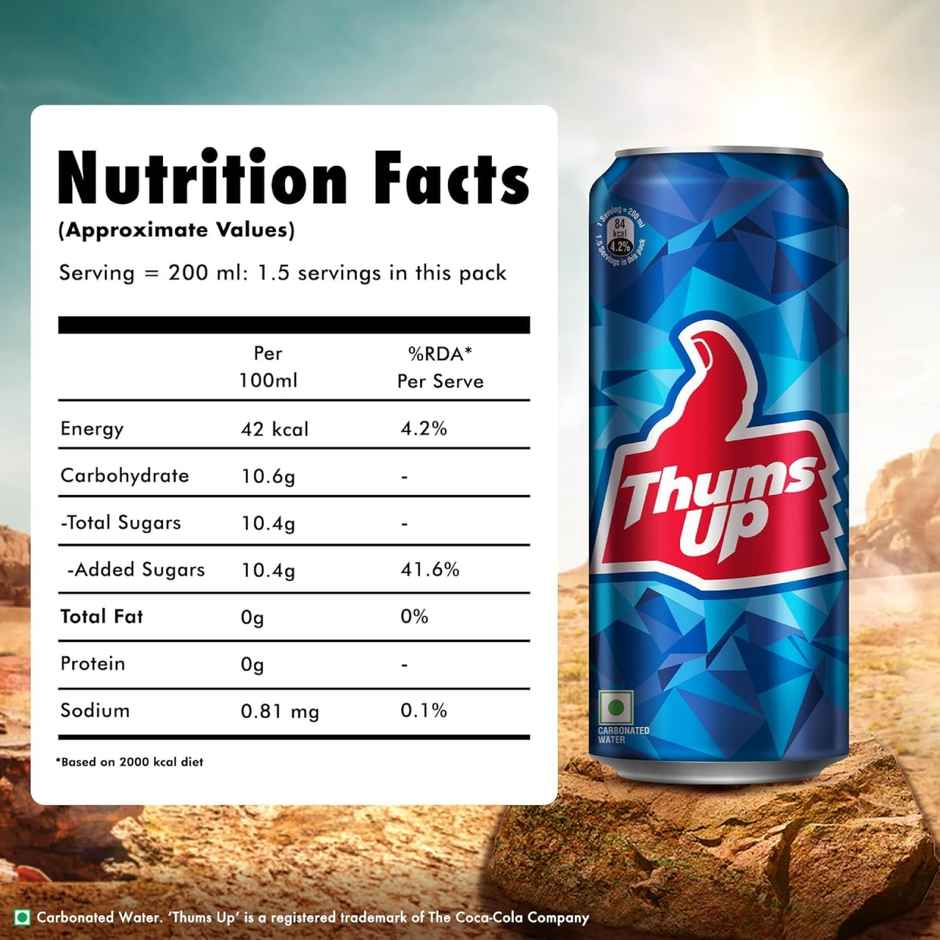 Thums Up Soft Drink Can | Carbonated Beverage Combo