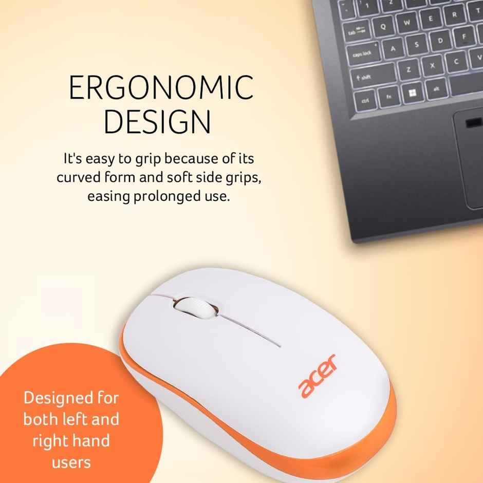Acer Wireless Mouse (White/Orange)