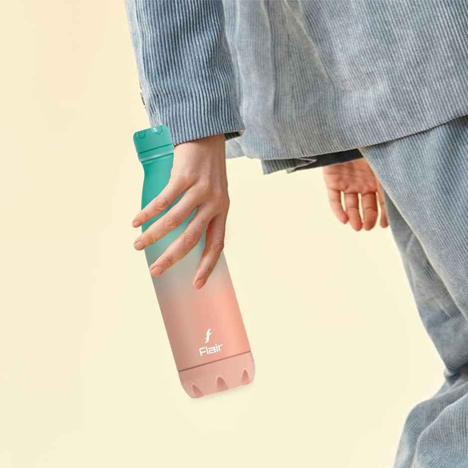 Flair Stainless Steel Pop Double | Walled Vacuum Insulated Bottle | Aqua Green & Coral Pink | 750 ml